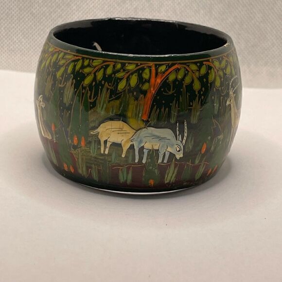 Vintage bangle wood hand paint - Picture 3 of 14